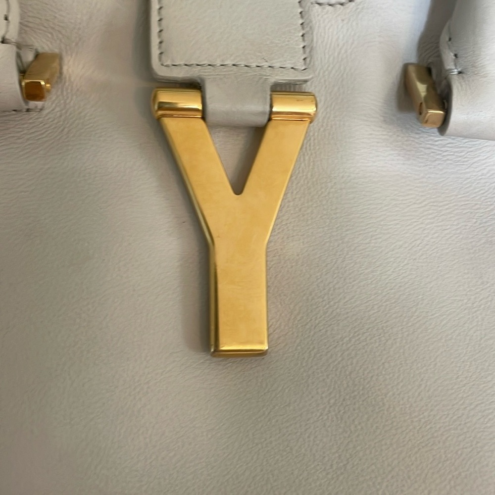 Yves Saint Laurent Cream Ligne Satchel with Gold Hardware - Picture 3 of 6